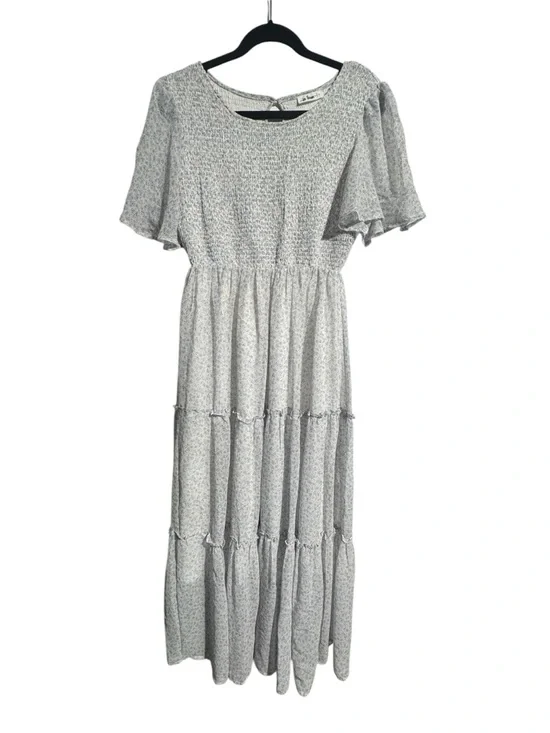 In Loom Smocked Tiered Maxi Dress – Size Large Boho Cottagecore Prairie Flowy - Picture 1 of 13